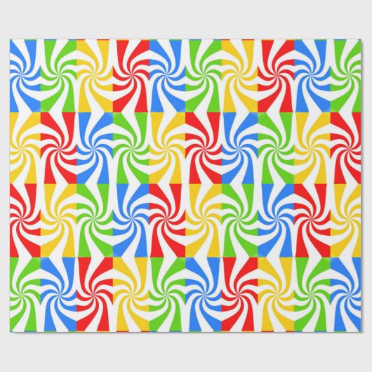 Kleurrijke rechthoek en witte wervelingen cadeaupapier (Vlak)