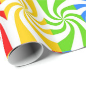 Kleurrijke rechthoek en witte wervelingen cadeaupapier (Rol Hoek)