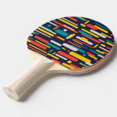 Kleurrijke rechthoek tafeltennisbatje (Voorkant Gekanteld)