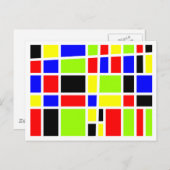 Kleurrijke rechthoeken briefkaart (Voorkant / Achterkant)