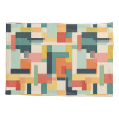 Kleurrijke rechthoeken Retro Mid Century Modern Kussensloop (Achterkant)