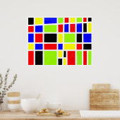 Kleurrijke rechthoeken (schilderij van digitale ol poster (Keuken)