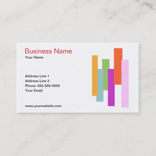 Kleurrijke rechthoeken Sjabloon voor visitekaartje (Voorkant)