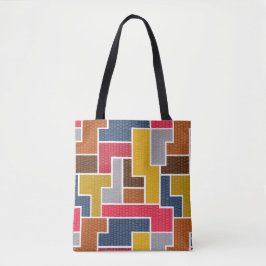 Kleurrijke rechthoeken tote bag