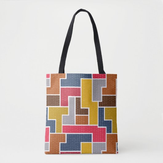 Kleurrijke rechthoeken tote bag (Voorkant)