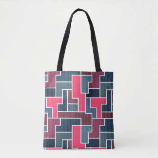 Kleurrijke rechthoeken tote bag