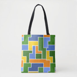 Kleurrijke rechthoeken tote bag