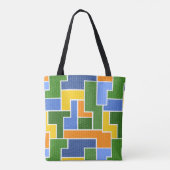 Kleurrijke rechthoeken tote bag (Achterkant)