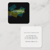 Kleurrijke rechthoeken (transparantie) vierkante visitekaartje (Voorkant / Achterkant)