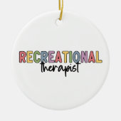 Kleurrijke Recreatietherapeut Keramisch Ornament (Voorkant)