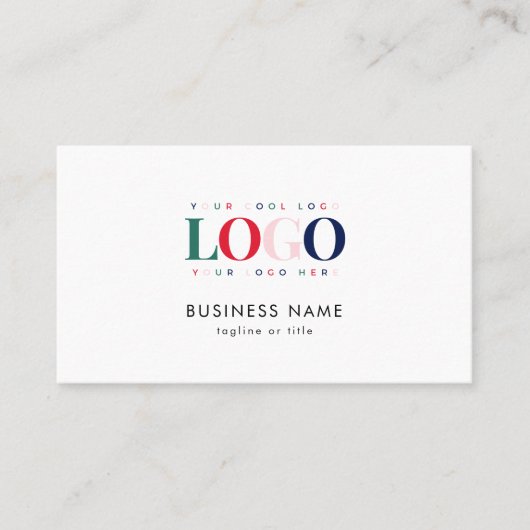 Kleurrijke Rectangle Business Logo QR Code Company Visitekaartje (Voorkant)