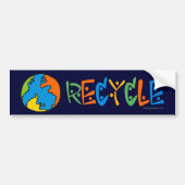 Kleurrijke recycling bumpersticker (Voorkant)