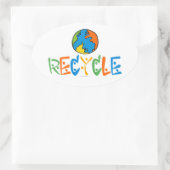 Kleurrijke recycling ovale sticker (Tas)