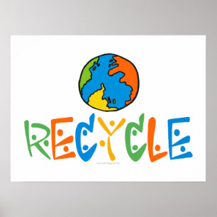 Kleurrijke recycling poster