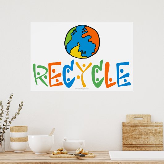 Kleurrijke recycling poster (Keuken)