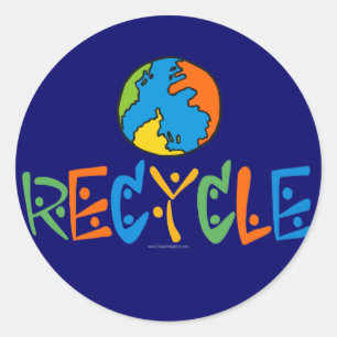 Kleurrijke recycling ronde sticker