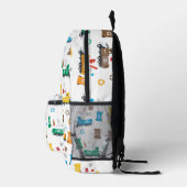 Kleurrijke Recycling Vuilniswagens & Bins Naam Bedrukte Rugzak (Rechts)