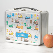 Kleurrijke recyclingvuilniswagens en -bakken (In situ)