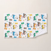 Kleurrijke recyclingvuilniswagens en -bakken bad handdoek (Handdoek)