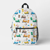 Kleurrijke recyclingvuilniswagens en -bakken bedrukte rugzak (Voorkant)