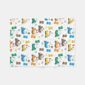 Kleurrijke recyclingvuilniswagens en -bakken fleece deken (Voorkant (Horizontaal))