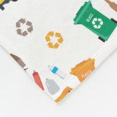 Kleurrijke recyclingvuilniswagens en -bakken fleece deken (Hoek)