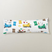 Kleurrijke recyclingvuilniswagens en -bakken lichaamskussen (Achterkant)