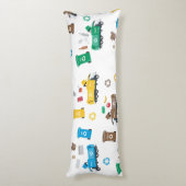 Kleurrijke recyclingvuilniswagens en -bakken lichaamskussen (Achterkant (Verticaal))