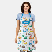 Kleurrijke recyclingvuilniswagens en -bakken schort (Gedragen)