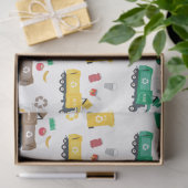 Kleurrijke recyclingvuilniswagens en -bakken tissuepapier (Geschenk)