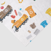 Kleurrijke recyclingvuilniswagens en -bakken tissuepapier (Detail)