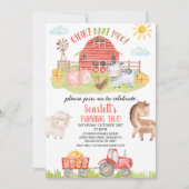 Kleurrijke Red Barn Boerderij Dieren Verjaardag ui Kaart (Voorkant)