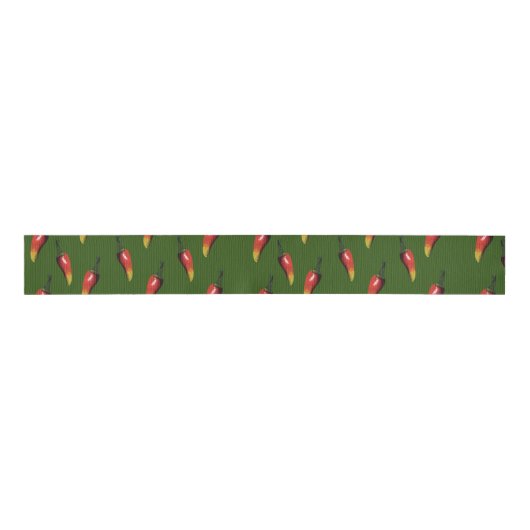 Kleurrijke Red Chili Peppers Grosgrain Lint (Voorkant)