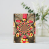 Kleurrijke Red Delight: Strawberry Kaleidoscope Ar Briefkaart (Staand voorkant)