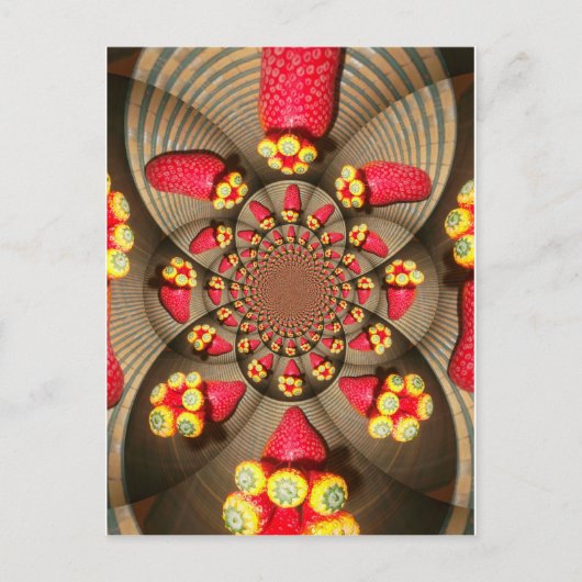 Kleurrijke Red Delight: Strawberry Kaleidoscope Ar Briefkaart (Voorkant)