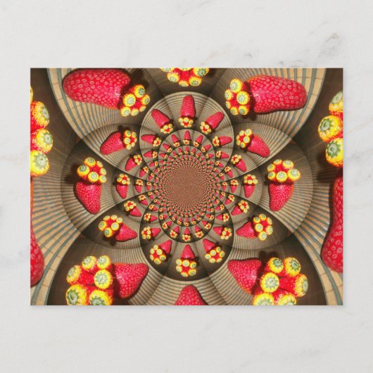 Kleurrijke Red Delight: Strawberry Kaleidoscope Ar Briefkaart (Voorkant)