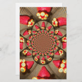 Kleurrijke Red Delight: Strawberry Kaleidoscope Ar Briefpapier (Voorkant / Achterkant)