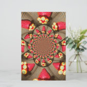 Kleurrijke Red Delight: Strawberry Kaleidoscope Ar Briefpapier (Staand voorkant)