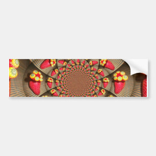 Kleurrijke Red Delight: Strawberry Kaleidoscope Ar Bumpersticker