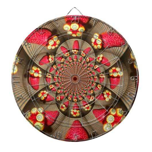 Kleurrijke Red Delight: Strawberry Kaleidoscope Ar Dartbord (Voorkant)