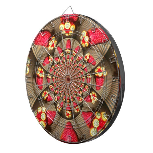 Kleurrijke Red Delight: Strawberry Kaleidoscope Ar Dartbord (Voorkant Rechts)