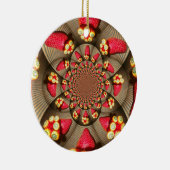 Kleurrijke Red Delight: Strawberry Kaleidoscope Ar Keramisch Ornament (Rechts)