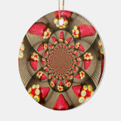 Kleurrijke Red Delight: Strawberry Kaleidoscope Ar Keramisch Ornament (Links)