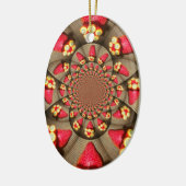 Kleurrijke Red Delight: Strawberry Kaleidoscope Ar Keramisch Ornament (Links)