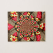 Kleurrijke Red Delight: Strawberry Kaleidoscope Ar Legpuzzel (Horizontaal)