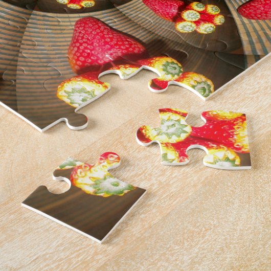 Kleurrijke Red Delight: Strawberry Kaleidoscope Ar Legpuzzel (Zijkant)