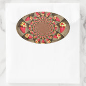 Kleurrijke Red Delight: Strawberry Kaleidoscope Ar Ovale Sticker (Tas)