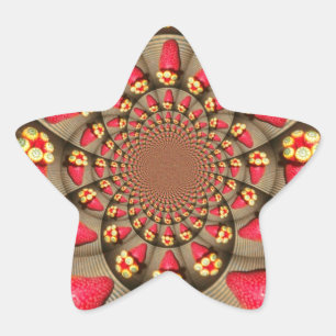 Kleurrijke Red Delight: Strawberry Kaleidoscope Ar Ster Sticker