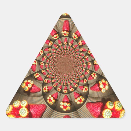 Kleurrijke Red Delight: Strawberry Kaleidoscope Ar Sticker (Voorkant)