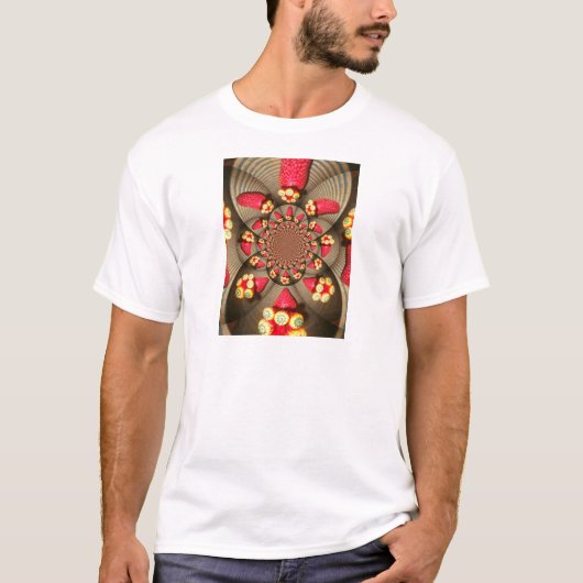 Kleurrijke Red Delight: Strawberry Kaleidoscope Ar T-shirt (Voorkant)